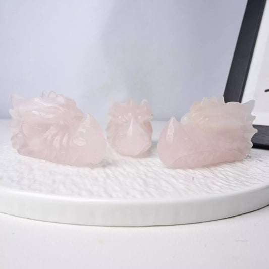 Rose Quartz Dragon Head