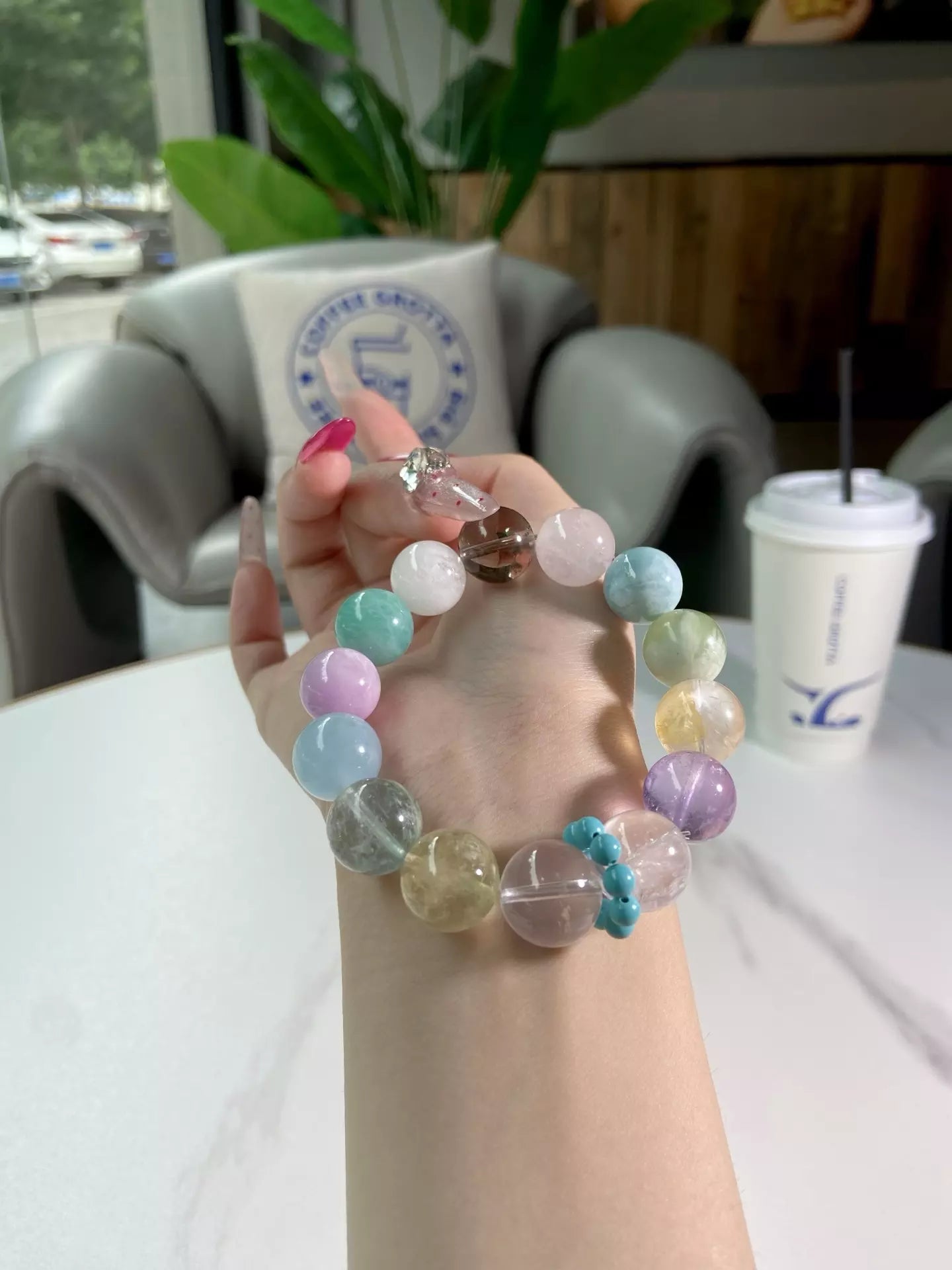 Rainbow Neon Crystal Clusters