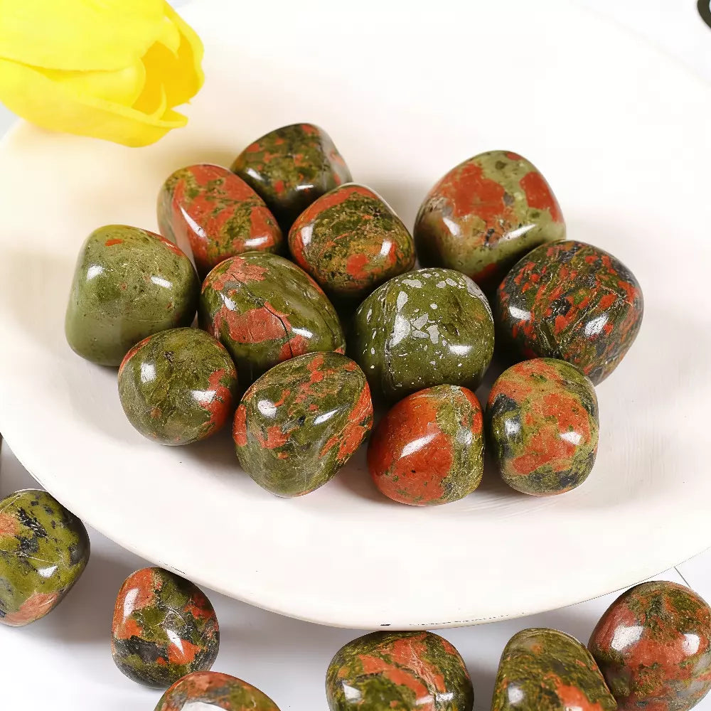 Flower Green Stone Tumbled