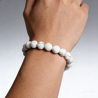 White Turquoise Bead Bracelet