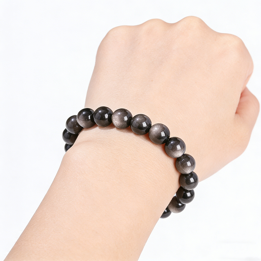 Silver Obsidian Bracelet