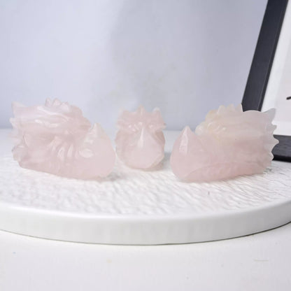 Rose Quartz Dragon Head