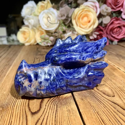Blue Vein Stone Dragon Head