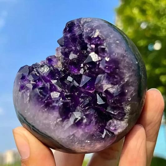 Amethyst Cluster Geode Sphere